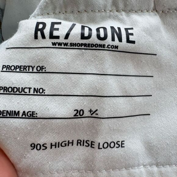 Re Done 90s High Rise Loose Bleach Distressed Jeans Size 32 Light Blue Denim - Picture 7 of 12